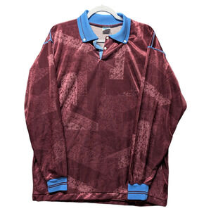 90s Pendle Satin Long Sleeve Soccer Jersey